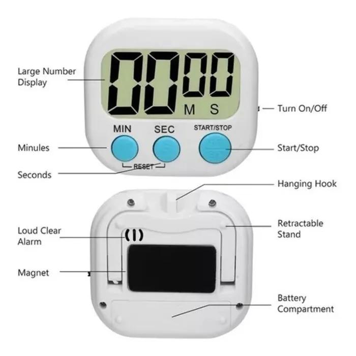 Timer cronometro temporizador lcd digital despertador