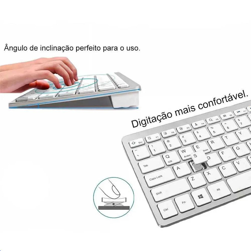 Teclado portátil sem fio bluetooth para tablet celular pc notebook