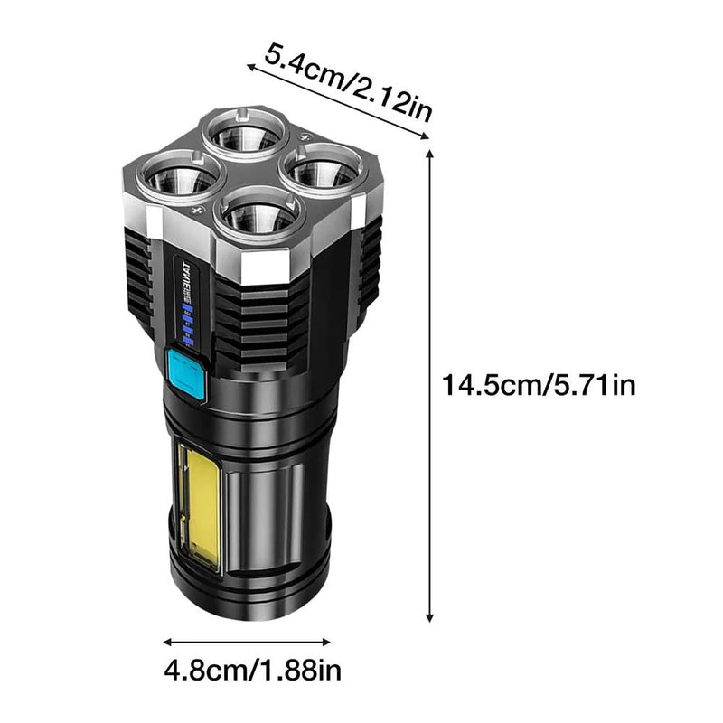 Lanterna led tática potente 4 núcleos